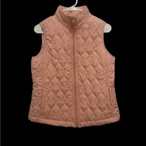 Women's Sherbet Orange Quilted Vest - Petite Medium